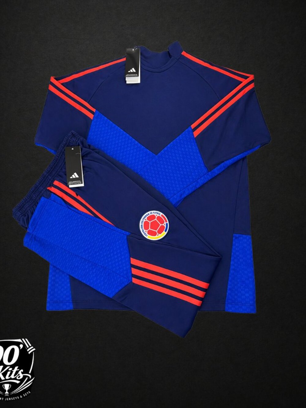 Colombia Soccer Training Tracksuit Set Navy
